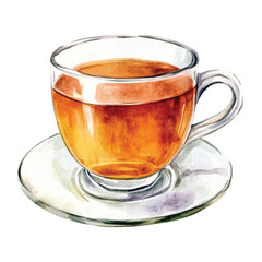 Tea watercolor clipart illustration