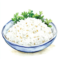 Rice watercolor clipart illustration