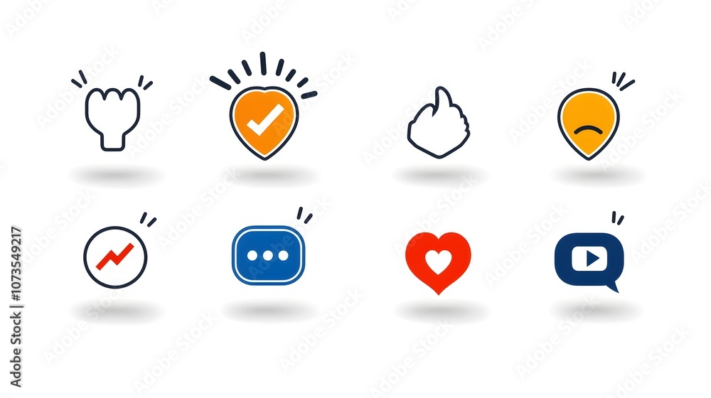 Aufkleber Set of line style icons for customer satisfaction including like dislike and review symbols on a simple white background  These icons can be used for web or app interfaces feedback and rating systems