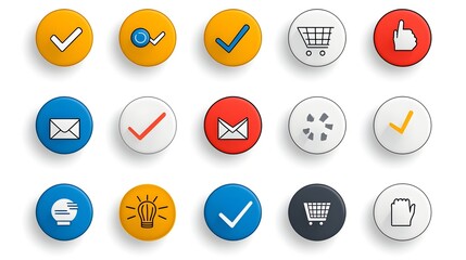 Comprehensive web icon set designed in a clean minimalist line style featuring various icons and symbols related to customer satisfaction review client experience and rating