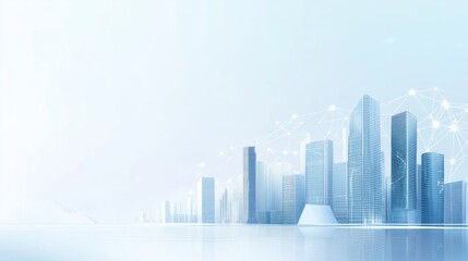 3d rendering of city buildings with data in the center on a white background