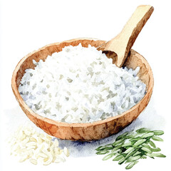 Rice watercolor clipart illustration