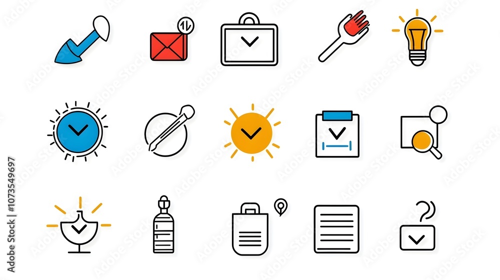 Poster Clean line icons symbolizing customer satisfaction service experience review client feedback survey and data analysis for business improvement and success