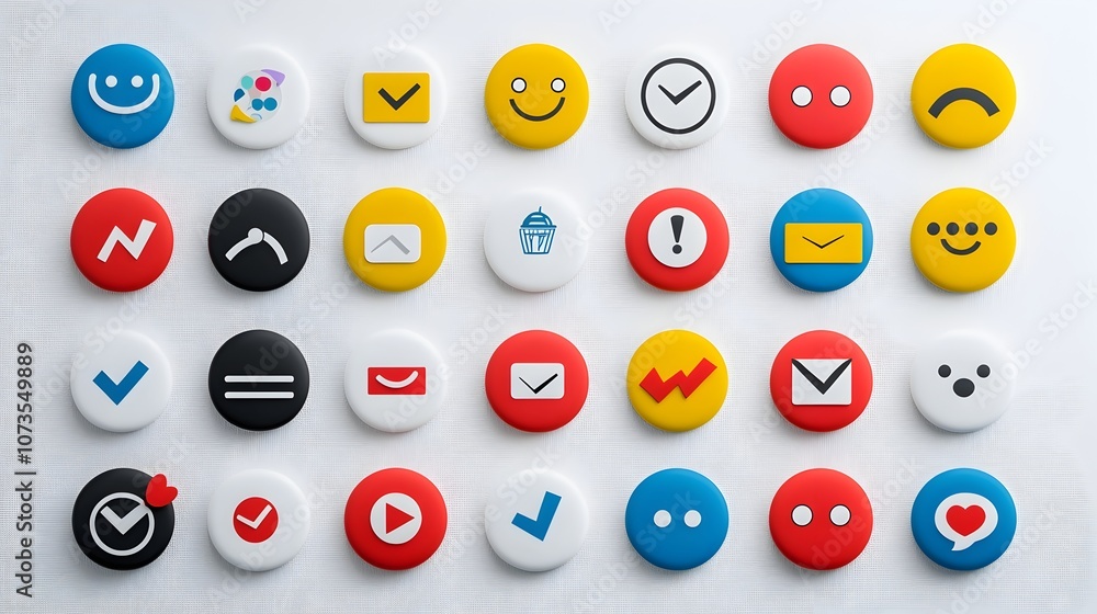 Poster Set of Feedback Icons for Mobile Apps Featuring Customer Satisfaction Symbols like Testimonial and Rating on White Background  UI Design Elements for User Experience Evaluation and Service Review