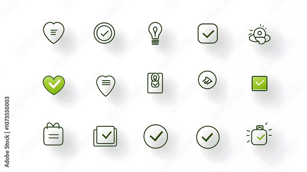 Aufkleber Minimal line icon set featuring simple symbols for customer feedback including like dislike rating and client satisfaction on a clean white background  Ideal for web design user interface app website