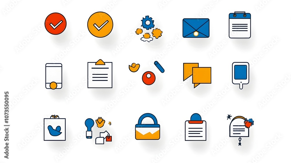 Aufkleber Set of Line Style Graphic Design Icons Representing Customer Satisfaction Ratings Reviews and Testimonials on a White Background  UIUX Design Elements for Web and Mobile Apps