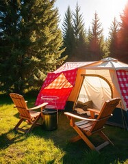 camping in the mountains