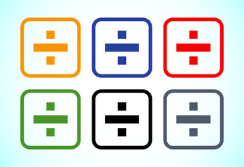 Divide icon design set, Math symbol