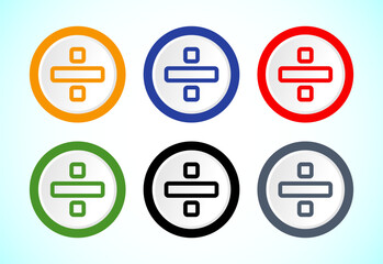 Divide icon design set, Math symbol