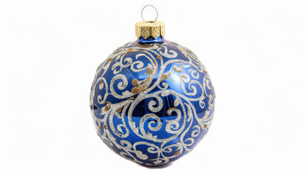 blue christmas ball isolated on white