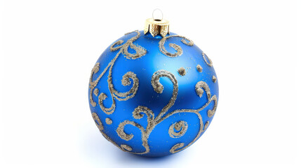 blue christmas ball isolated on white