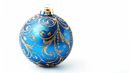 blue christmas ball isolated on white