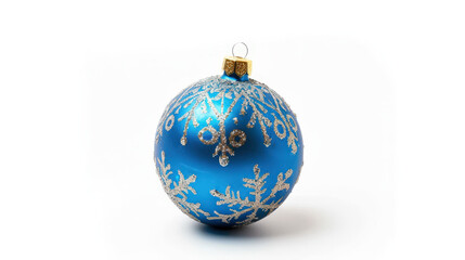 blue christmas ball isolated on white
