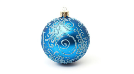 blue christmas ball isolated on white