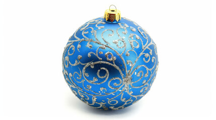 blue christmas ball isolated on white
