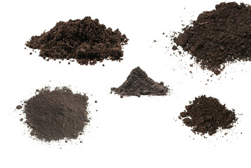 Black land for plant isolated on white background.