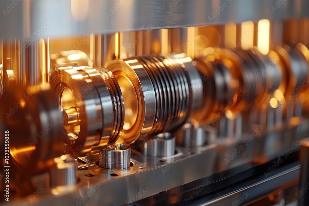 Poster close-up of a diesel engine's crankcase with moving components highlighting the intricate engineerin