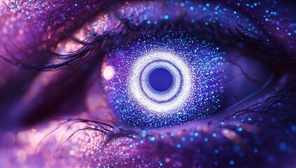 Cosmic Eye with Glittering Spiral