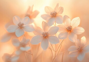 Delicate Wildflowers in Soft Sunrise Glow