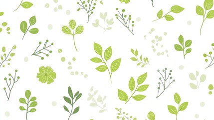 Obraz premium Green and white doodle, minimal