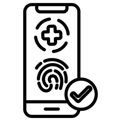 Biometric Authentication Outline Icon