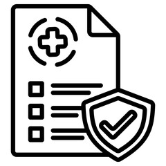 Fototapeta premium Health Insurance Outline Icon