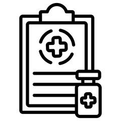 Obraz premium Medical Prescription Outline Icon