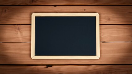 Elegant Wooden Background with Digital Tablet Frame, Perfect for Modern Tech and Nature-Themed Designs