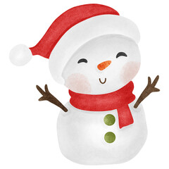 snowman with santa hat