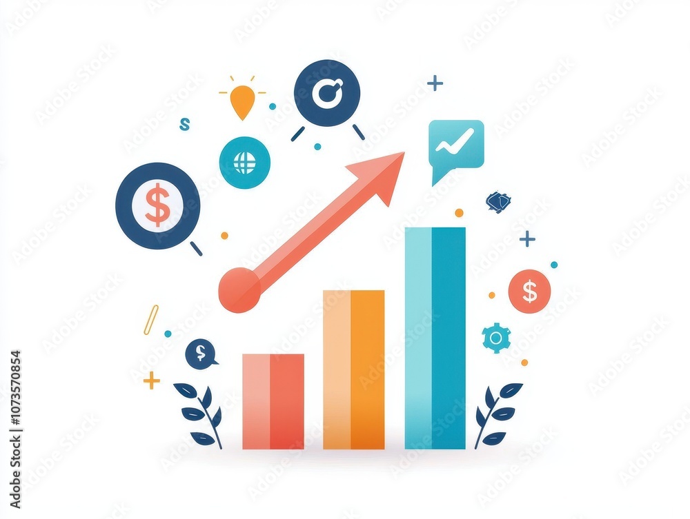 Poster analyze call queue chart trends and growth metrics isolated on white background for enhanced busines
