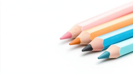 Fototapeta premium Explore the vibrant world of colored pencils isolated on a clean white background for creative art projects