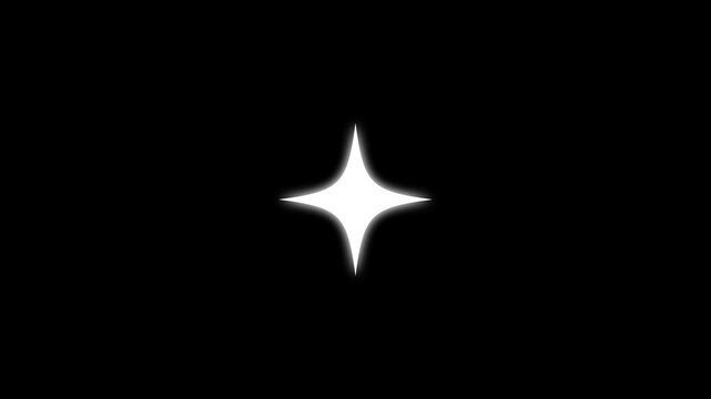 twinkling Star animation black screen falling sparkling stars background white cartoon,flat,vector, doodles style stars blinking.4k Alpha Channel animation
