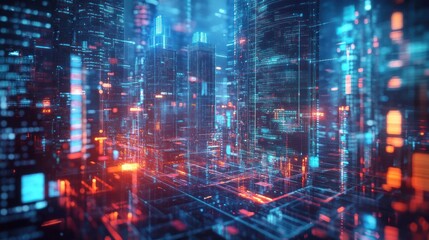 Digital Cityscape: A Vision of Futuristic Urban Life