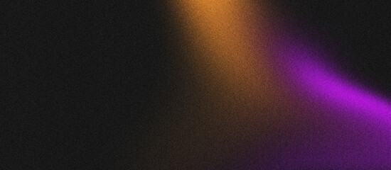 Grainy texture background, dark purple, orange abstract color wave, noisy dark banner poster header cover design