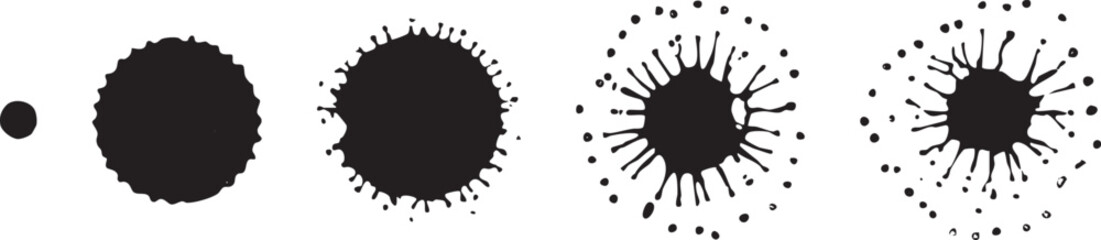 Ink Splash and Splatter Vector Elements – Artistic Black Blots for Creative Designs