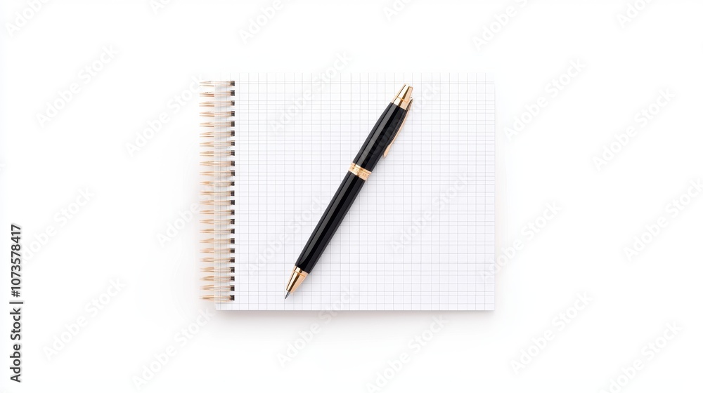 Aufkleber enhance your note-taking experience with a stylish pen and notepad isolated on a white background