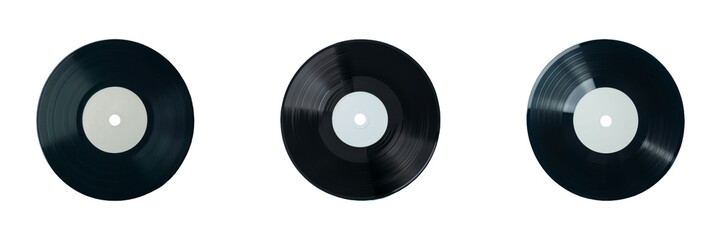 Obraz premium Vintage Vinyl Record Set on Isolated Background