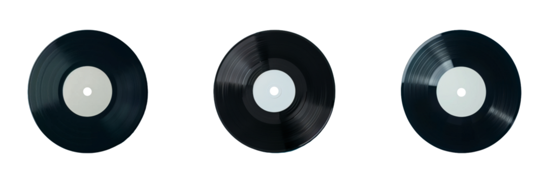 Vintage Vinyl Record Set on Isolated Background