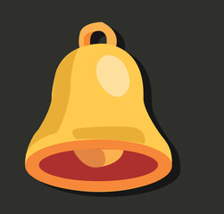 Yellow notification bell ringing icon  © Retno