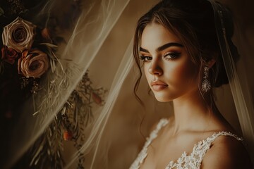 Bridal jewelry glimmers delicately against lace, celebrating romance and elegance on this unforgettable wedding occasion