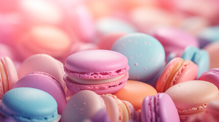 Obraz premium Macarons, a confectionery product. Sweetness. French dessert.