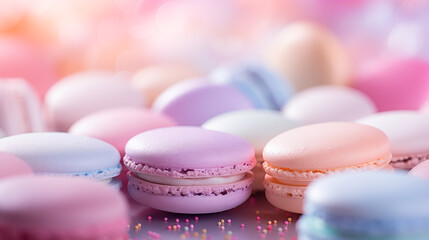Obraz premium Macarons, a confectionery product. Sweetness. French dessert.
