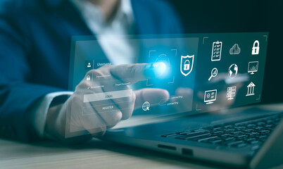 Cyber technology security internet network data privacy concepts. secure access to user personal information, cybersecurity, secure Internet access, information security and encryption.