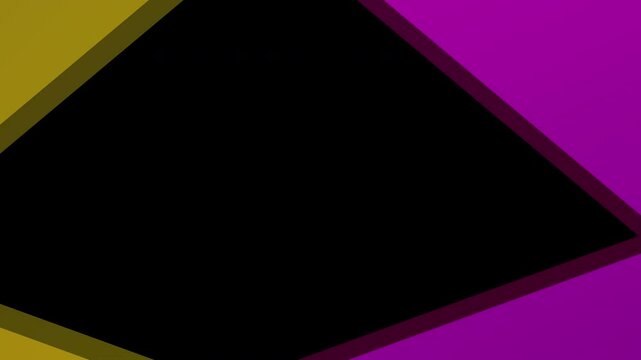Revolving prism animated graphic element frame (purple and yellow), with transparent background alpha channel [4K]