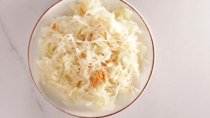 sauerkraut top view healthy fermented food