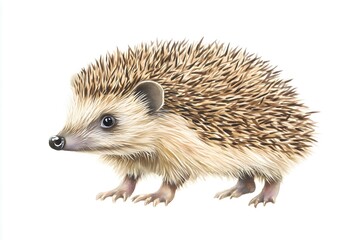 Obraz premium A watercolor painting of a hedgehog isolated on a white background