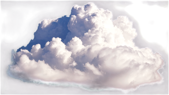 Fluffy White Cloud in a Purple Gradient Sky