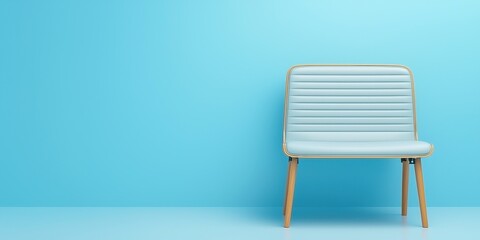 A modern blue chair against a minimalist blue background, perfect for home decor.