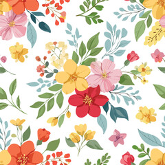 Colorful elegant floral seamless pattern