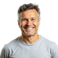 Smiling mature man portrait with transparent background